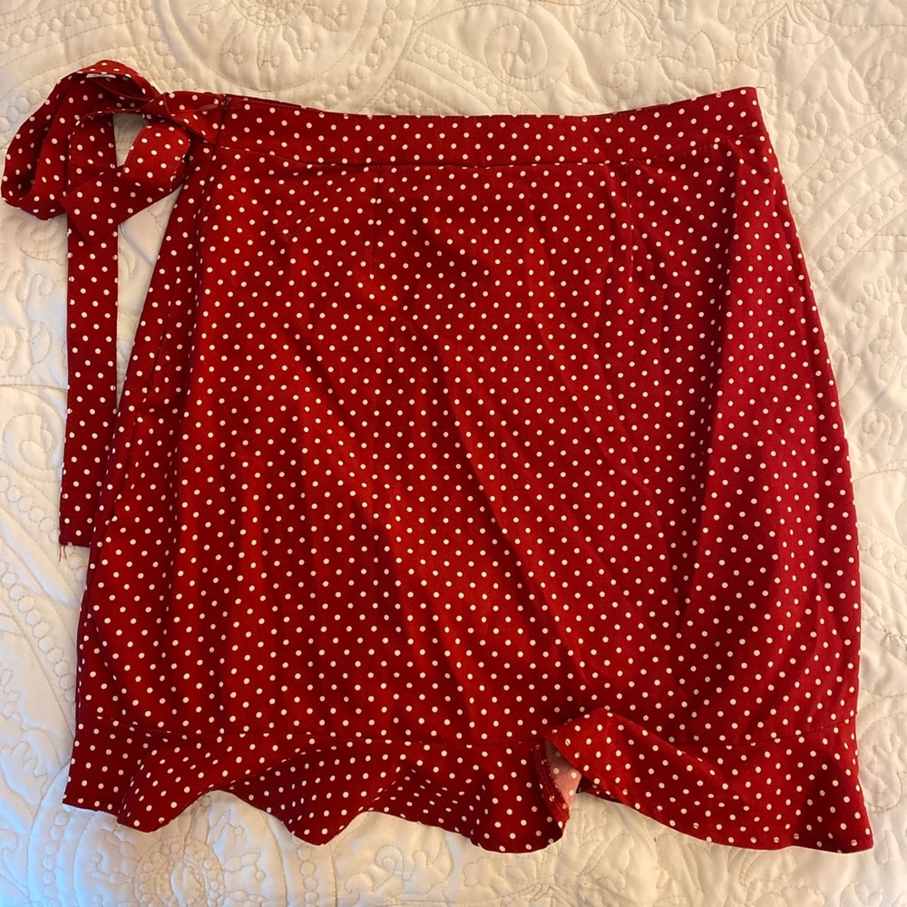 Red and white Polka dot skirt